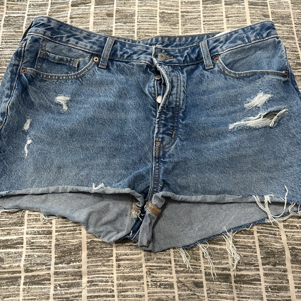 Old Navy Blue Distressed Jean Shorts